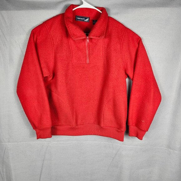 Halesworth Red Quarter-Zip Fleece Pullover Sweatshirt L - Picture 1 of 6